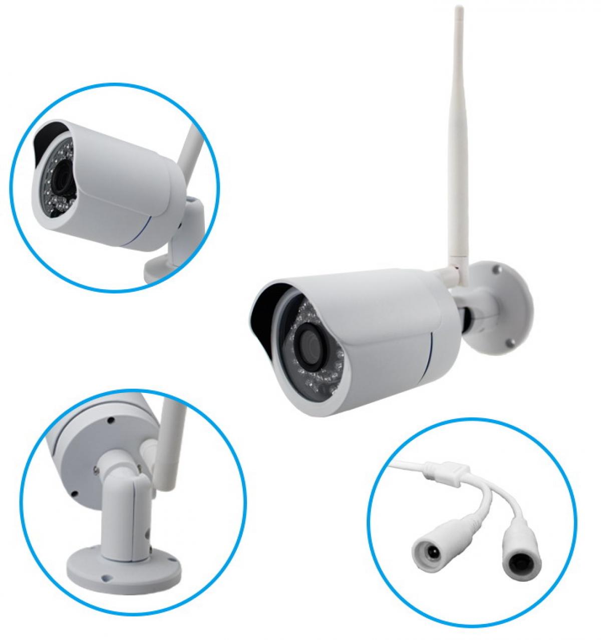 LOGSER AG - Bulletkamera(weiß) für 9Zoll HDD-Touch 720p-Funk Videoüberwachung,Nachtsicht