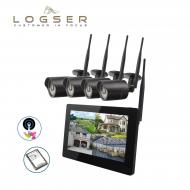 Produkt 9 Zoll Full-Touch Funk Videoüberwachung HD 720p Echtzeit, 500GB  SATA Festplatte, 4x Nachtsicht Kameras